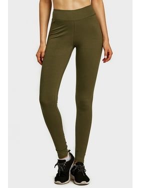 Sofra Womens Classic High Waisted Wide Band Yoga Fleece Plus Size /& Regular Leggings